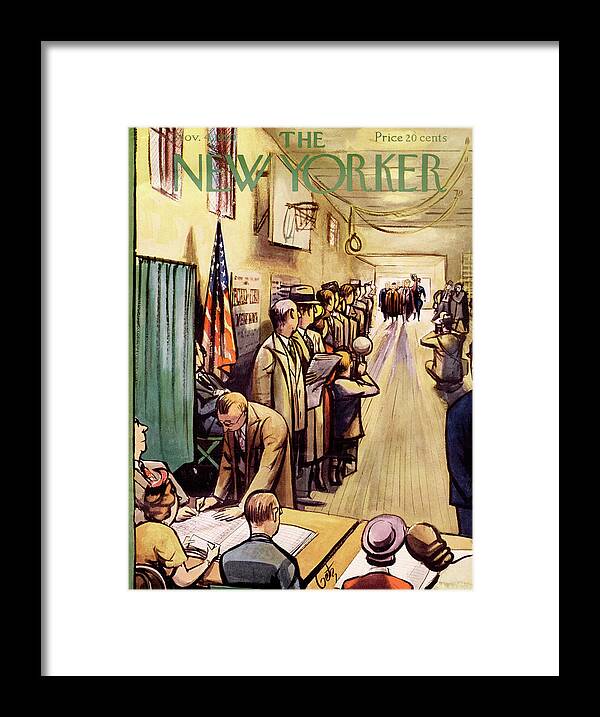 Politics Framed Print featuring the painting New Yorker November 4th, 1950 by Arthur Getz