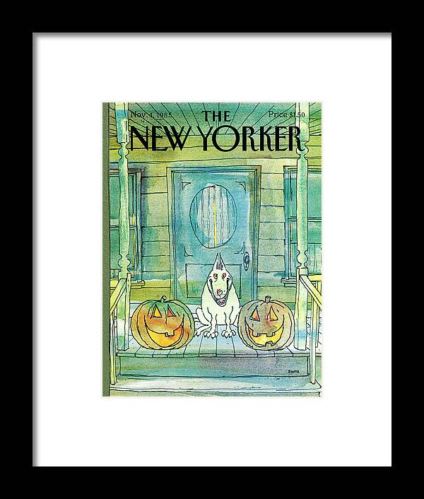 Dog Framed Print featuring the painting New Yorker November 4th, 1985 by George Booth
