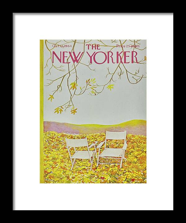 Illustration Framed Print featuring the painting New Yorker October 12th 1964 by Ilonka Karasz