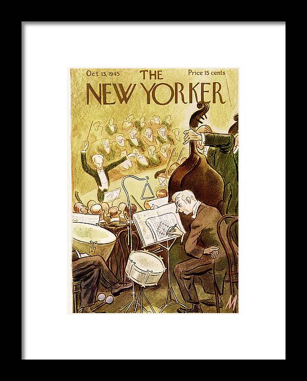Music Framed Print featuring the painting New Yorker October 13, 1945 by Julian de Miskey