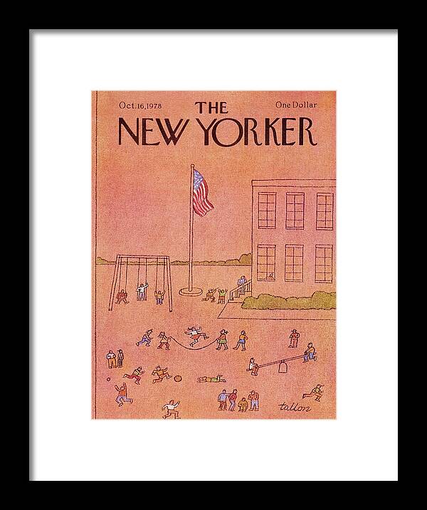 Illustration Framed Print featuring the painting New Yorker October 16th 1978 by Robert Tallon