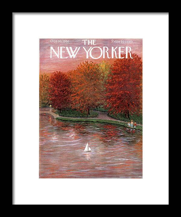 Season Framed Print featuring the painting New Yorker October 20th, 1956 by Edna Eicke