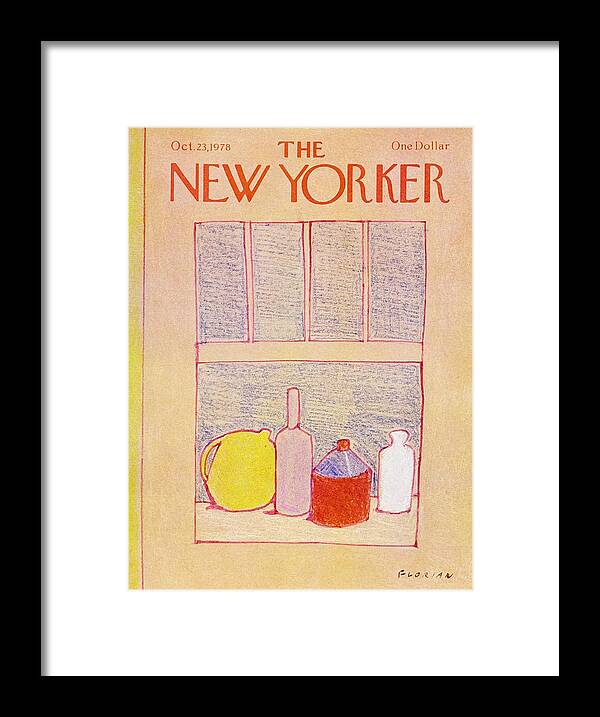 Illustration Framed Print featuring the painting New Yorker October 23rd 1978 by Douglas Florian