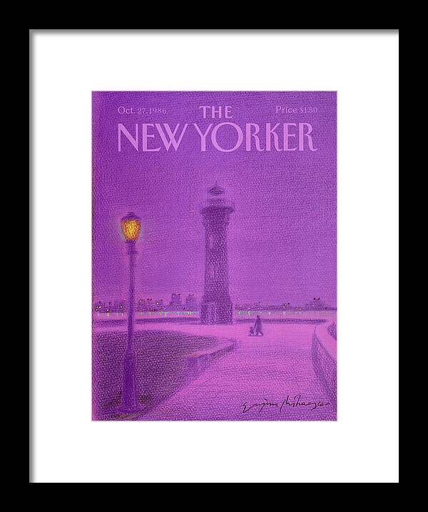 Lighthouse Framed Print featuring the painting New Yorker October 27th, 1986 by Eugene Mihaesco
