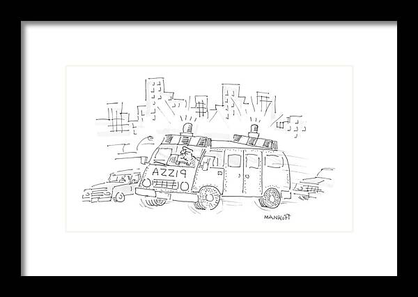 Urban Framed Print featuring the drawing New Yorker October 30th, 1995 by Robert Mankoff