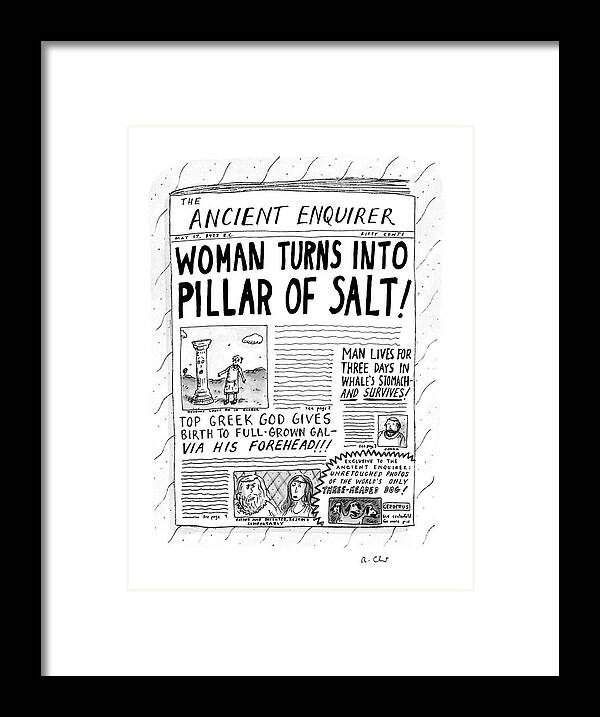 Media Framed Print featuring the drawing New Yorker October 5th, 1992 by Roz Chast