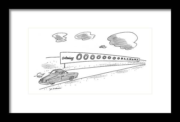 Automobiles - General Framed Print featuring the drawing New Yorker September 13th, 1999 by Michael Maslin