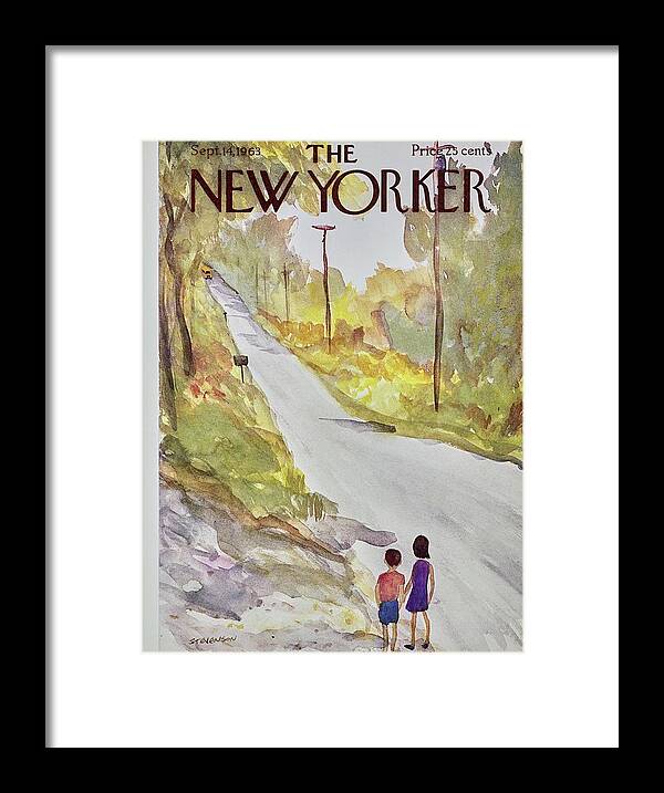 Illustration Framed Print featuring the painting New Yorker September 14th 1963 by James Stevenson