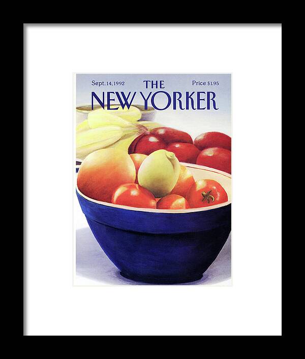 Dining Framed Print featuring the painting New Yorker September 14th, 1992 by Gretchen Dow Simpson