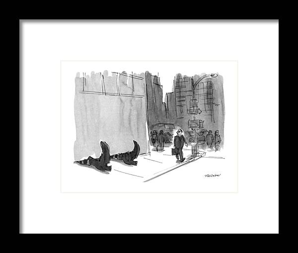 (a Pair Of Feet Framed Print featuring the drawing New Yorker September 23rd, 1991 by James Stevenson