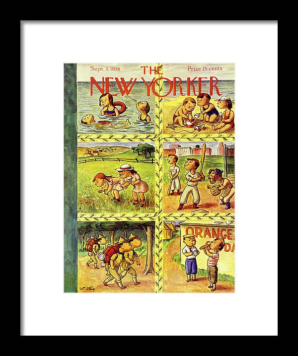 Children Framed Print featuring the painting New Yorker September 3 1938 by William Steig
