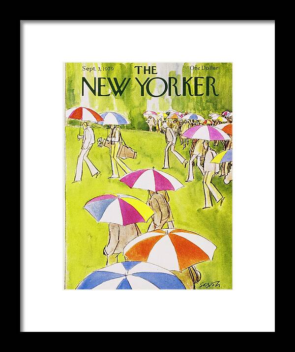 Illustration Framed Print featuring the painting New Yorker September 3rd 1979 by Charles D Saxon