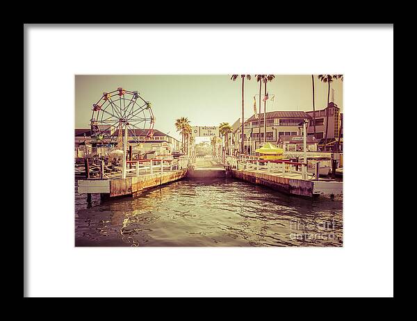 America Framed Print featuring the photograph Newport Beach Balboa Island Ferry Dock Photo by Paul Velgos