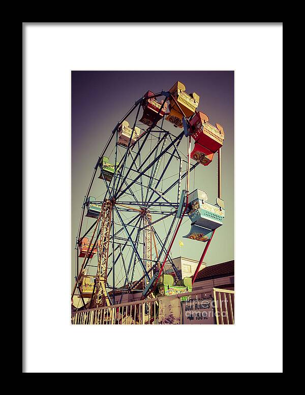 America Framed Print featuring the photograph Newport Beach Ferris Wheel in Balboa Fun Zone Photo by Paul Velgos
