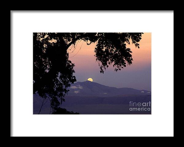 Tourism Framed Print featuring the photograph Ngorongoro Crater Moonrise Tanzania by Craig Lovell