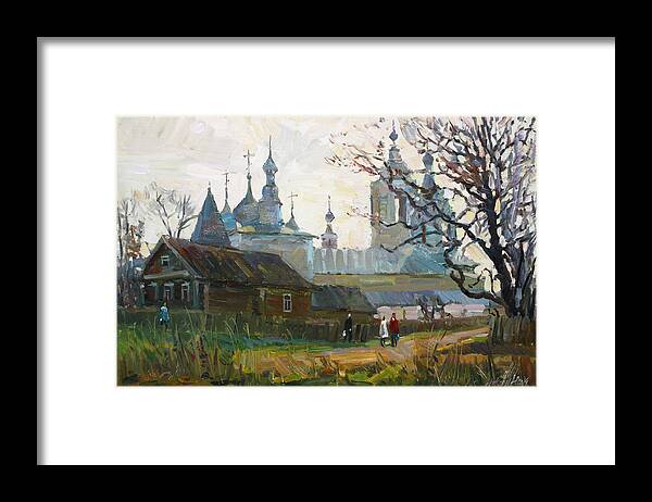 Plein Air Framed Print featuring the painting Nicholas Uleyminsky Monastery by Juliya Zhukova