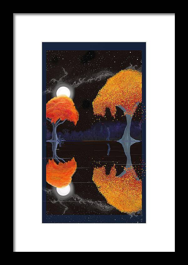Trees Framed Print featuring the digital art Night Companions by Douglas Day Jones