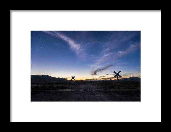 Night Framed Print featuring the photograph Night Crossing by Cat Connor