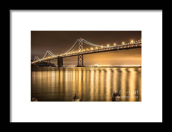 San Francisco Framed Print featuring the photograph Night Descending On The Bay Bridge by Suzanne Luft