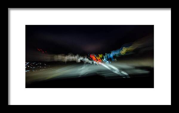 Abstract Framed Print featuring the photograph Night Flight by Jennifer Kano