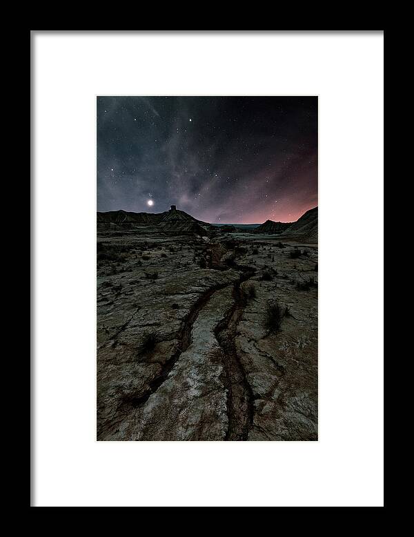 Tranquility Framed Print featuring the photograph Night In Desert Of Bardenas by Www.flickr