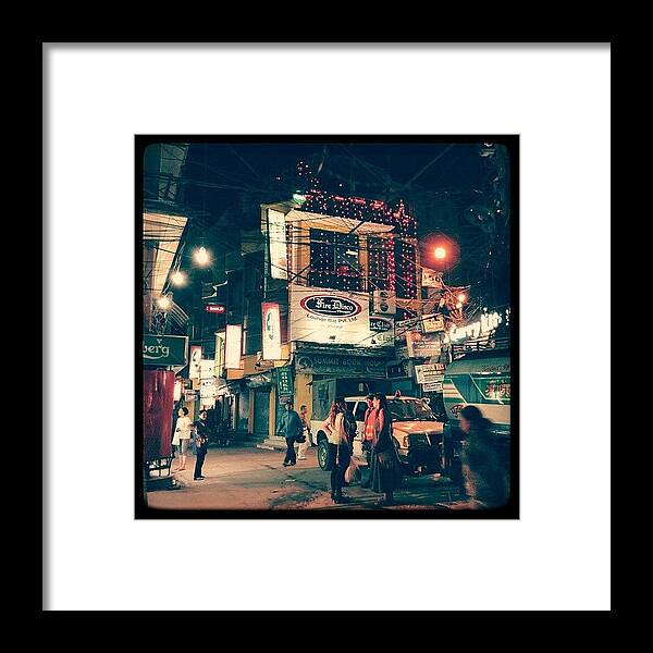 Beautiful Framed Print featuring the photograph Night In Thamel by Raimond Klavins