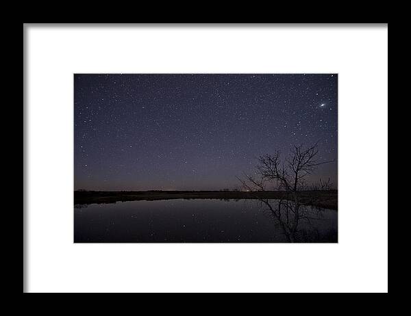 Alone Framed Print featuring the photograph Night Sky Reflection by Melany Sarafis