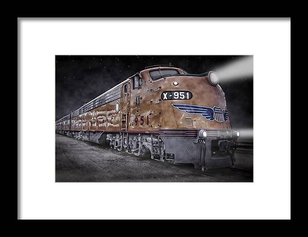 Up. E9 Framed Print featuring the photograph Night Train Coming by Ken Smith