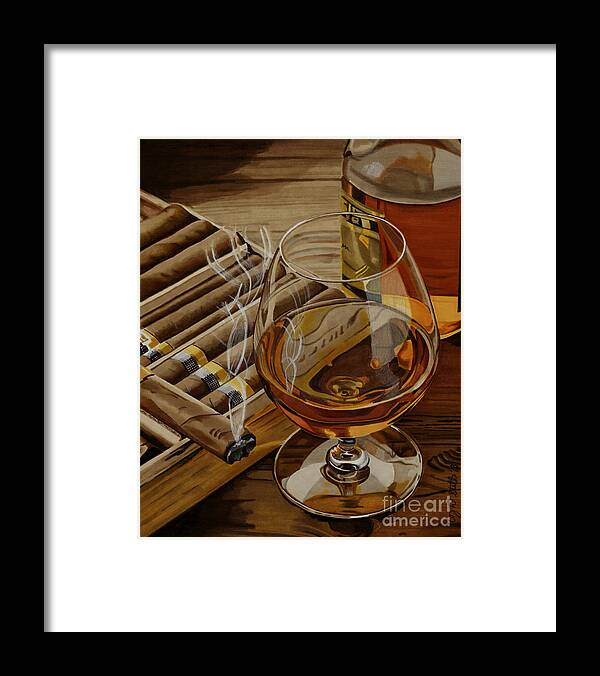 Alcohol Framed Print featuring the drawing Nightcap by Cory Still