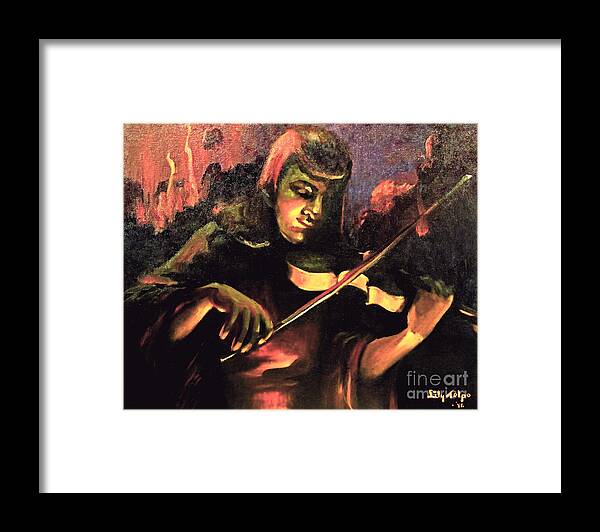 Nightclub Framed Print featuring the painting Nightclub Violinist - 1940s by Art By Tolpo Collection