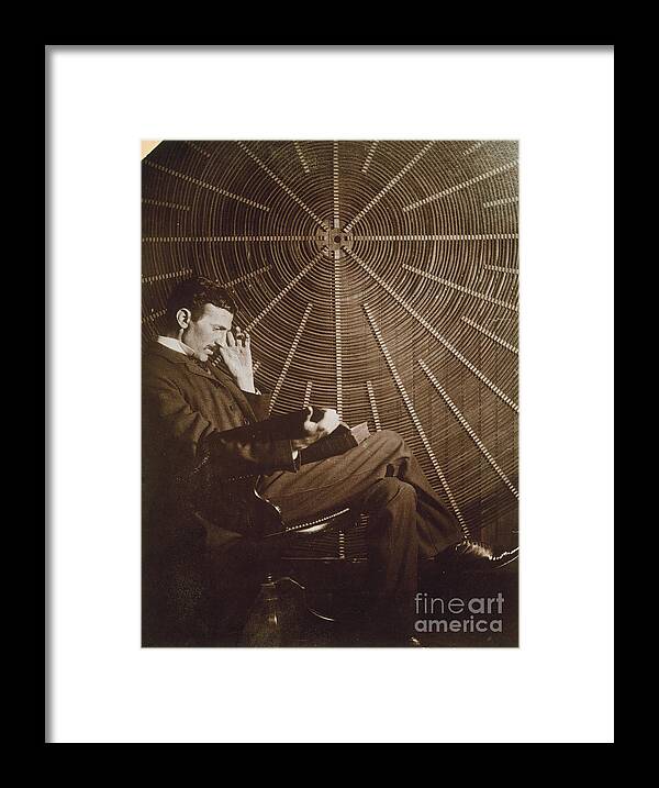 1895 Framed Print featuring the photograph Nikola Tesla by Granger