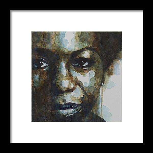 Nina Simone Framed Print featuring the painting Nina Simone Ain't Got No by Paul Lovering
