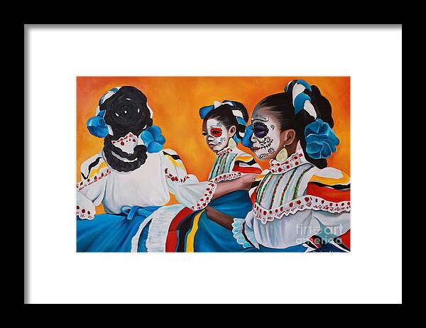 Chicana Art Framed Print featuring the painting Ninyas Muertas by Barbara Rivera