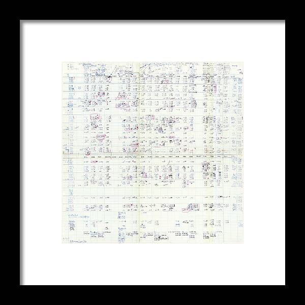 Genetic Code Framed Print featuring the photograph Nirenberg's Genetic Codon Table by National Library Of Medicine