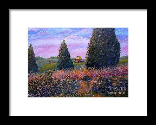 Landscape Framed Print featuring the painting Nixon's Early Morning View On Old Rapidan Road by Lee Nixon