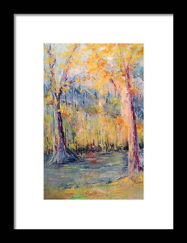 North Little Rock Framed Print featuring the pastel NLR Lake Study by Robin Miller-Bookhout