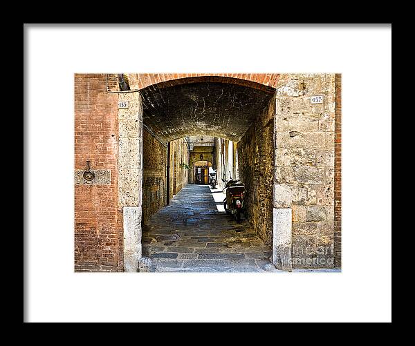 Siena Framed Print featuring the photograph No 155 and 157 - Siena by Amy Fearn