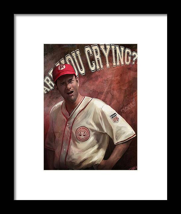 Dugan Framed Print featuring the digital art No Crying In Baseball by Steve Goad