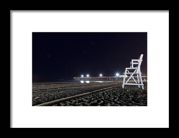 After Midnight On The Beach At The Oc.  Framed Print featuring the photograph No strobe needed by Edward Kreis