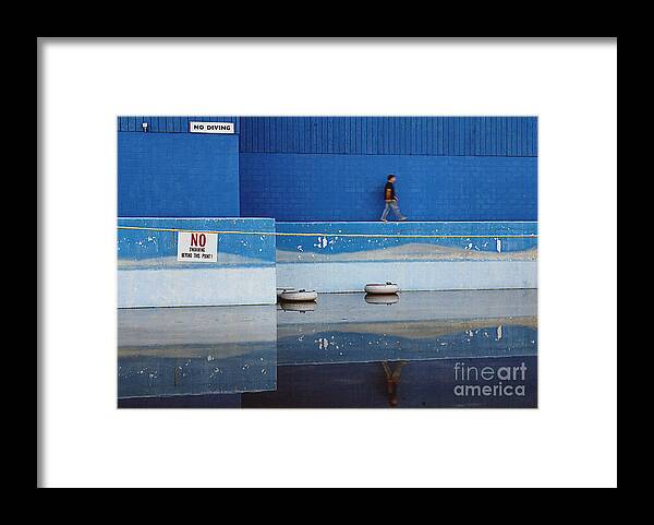 Pool Framed Print featuring the photograph No Swimming No Diving by Brett Maniscalco