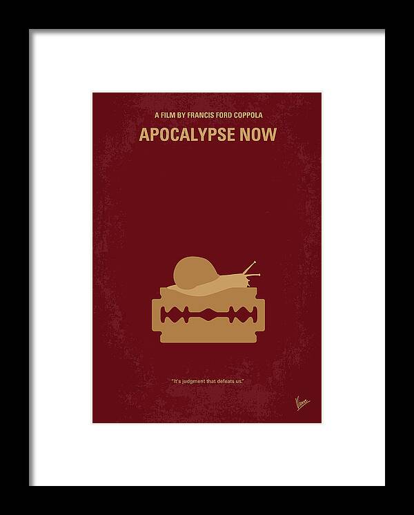 Apocalypse Framed Print featuring the digital art No006 My Apocalypse Now minimal movie poster by Chungkong Art