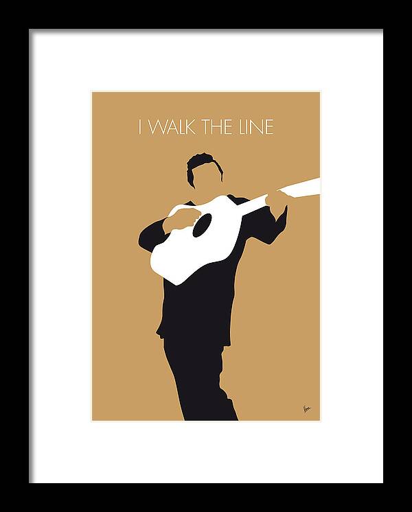 Johnny Framed Print featuring the digital art No010 MY Johnny Cash Minimal Music poster by Chungkong Art