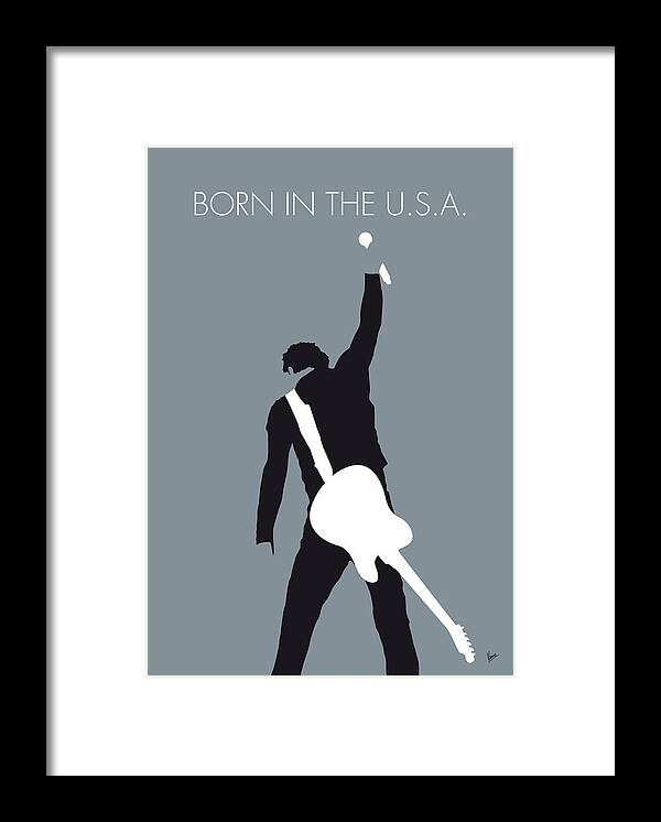Bruce Framed Print featuring the digital art No017 MY Bruce Springsteen Minimal Music poster by Chungkong Art
