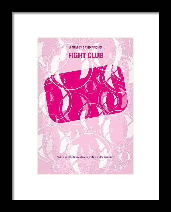 Fight Framed Print featuring the digital art No027 My fight club minimal movie poster by Chungkong Art