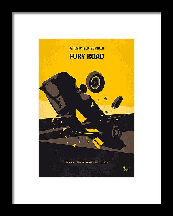 Mad Max 4 Fury Road Framed Print featuring the digital art No051 My Mad Max 4 Fury Road minimal movie poster by Chungkong Art