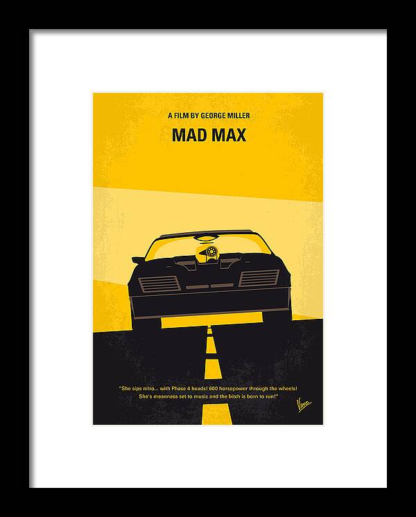 Mad Max Framed Print featuring the digital art No051 My Mad Max minimal movie poster by Chungkong Art