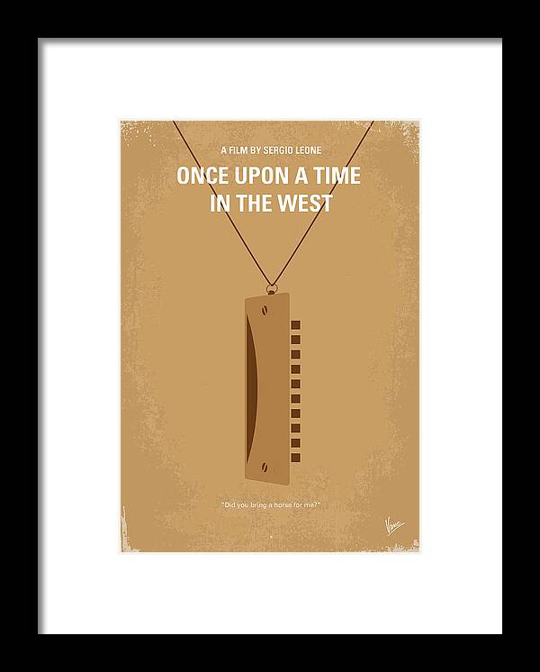 Once Framed Print featuring the digital art No059 My once upon a time in the west minimal movie poster by Chungkong Art