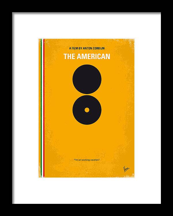 The American Framed Print featuring the digital art No088 My The American minimal movie poster by Chungkong Art