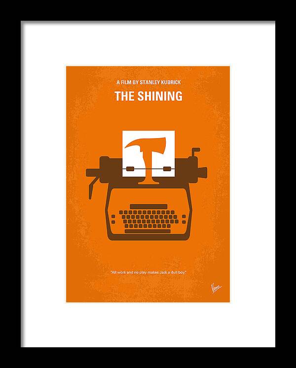 The Framed Print featuring the digital art No094 My The Shining minimal movie poster by Chungkong Art
