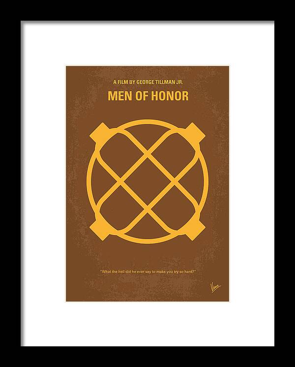 Men Of Honor Framed Print featuring the digital art No099 My Men of Honor minimal movie poster by Chungkong Art